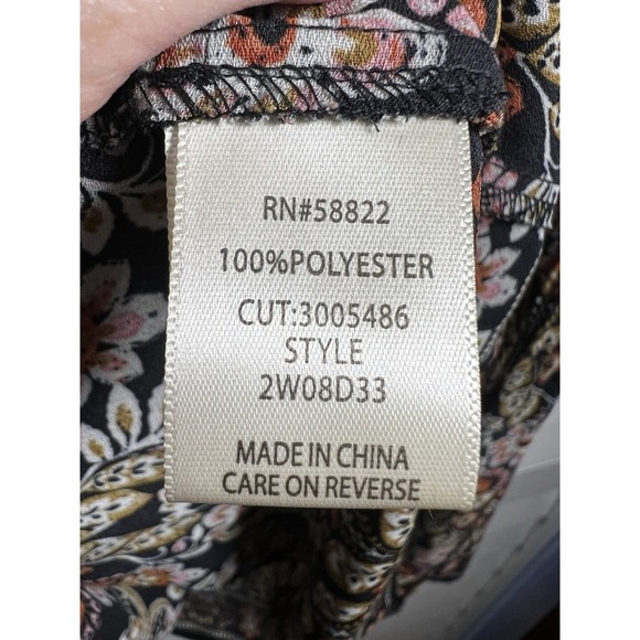 Max Studio Boho Floral Flare Sleeve Knife Pleat Peasant Top Women's Size 3X NWT - Picture 7 of 9